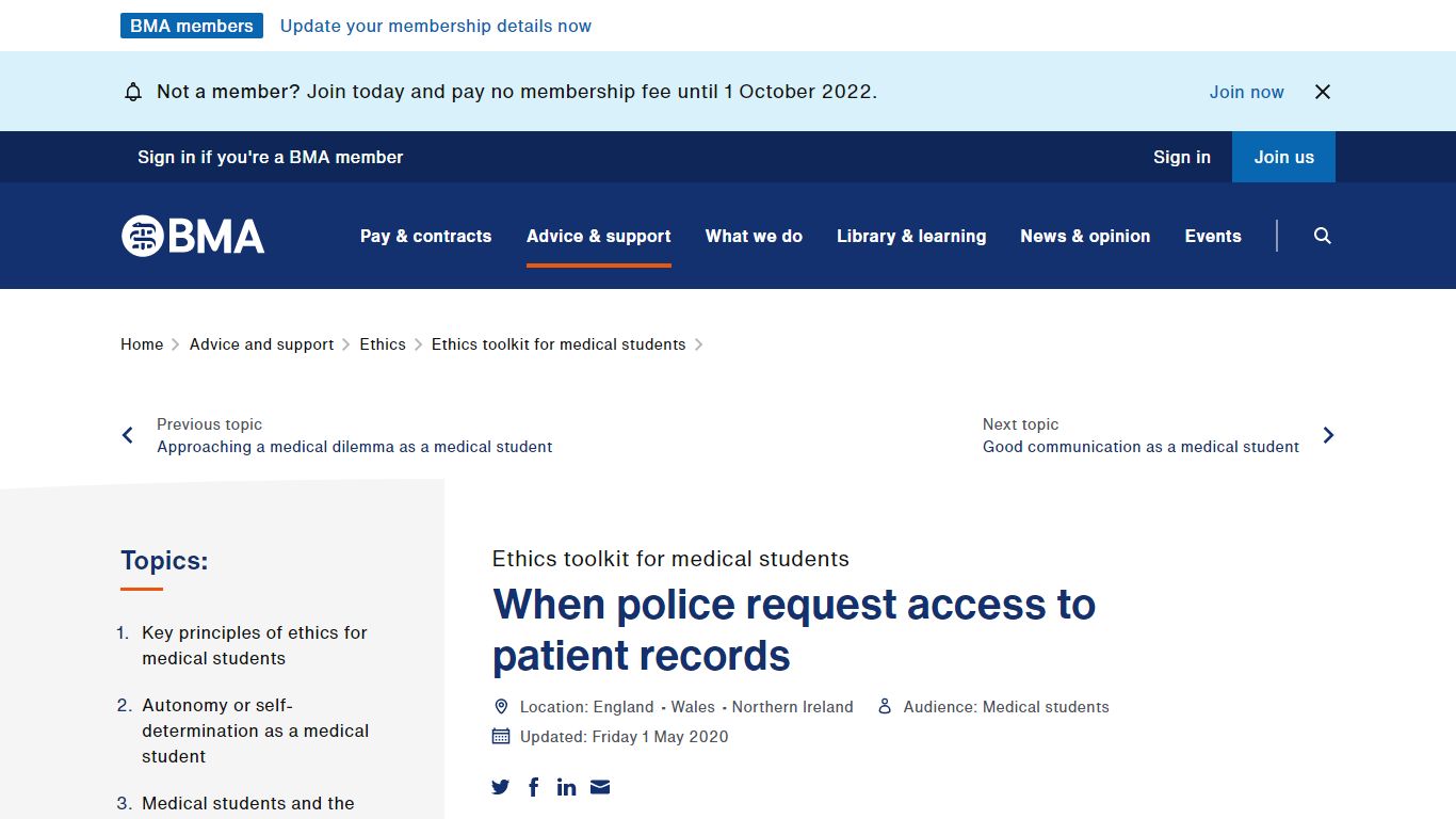 When police request access to patient records - Ethics toolkit for ...